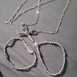 Hairstylist necklace and bracelets